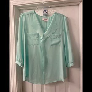 Mint Scalloped Blouse